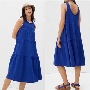 NEW Everlane The Weekend Tiered Tank Dress / Cobalt Blue / Size XS